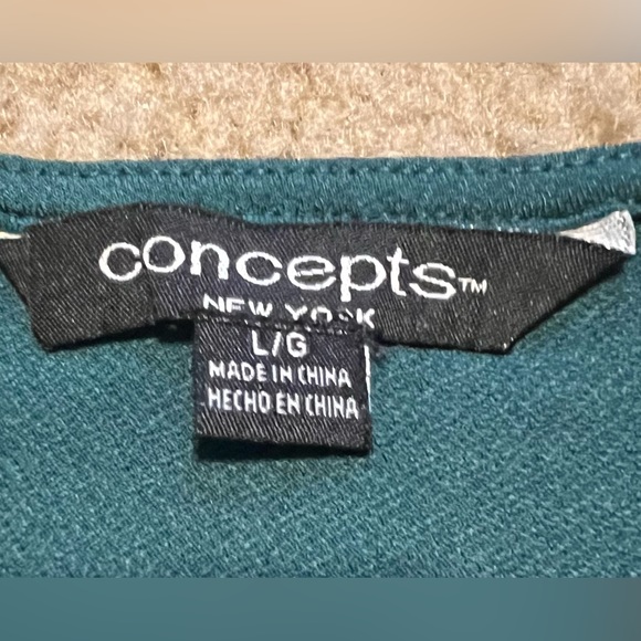 Concepts New York Long Sleeve Tie Waist Jumpsuit, Has Pockets, Color: Green, L - Picture 4 of 4